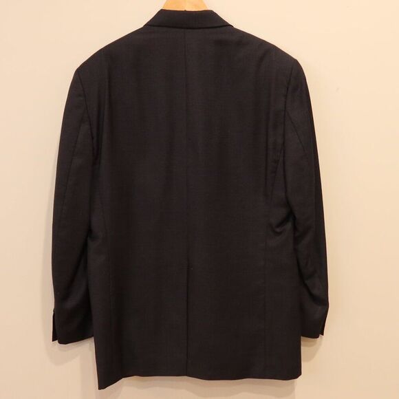 RALPH LAUREN mens wool cashmere blazer plaid dark navy 44R 2 button sports jackt - Picture 10 of 16